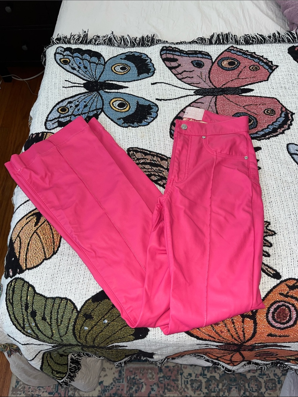 REVICE Women's Bright Hot Pink Skinny Ponte Pants